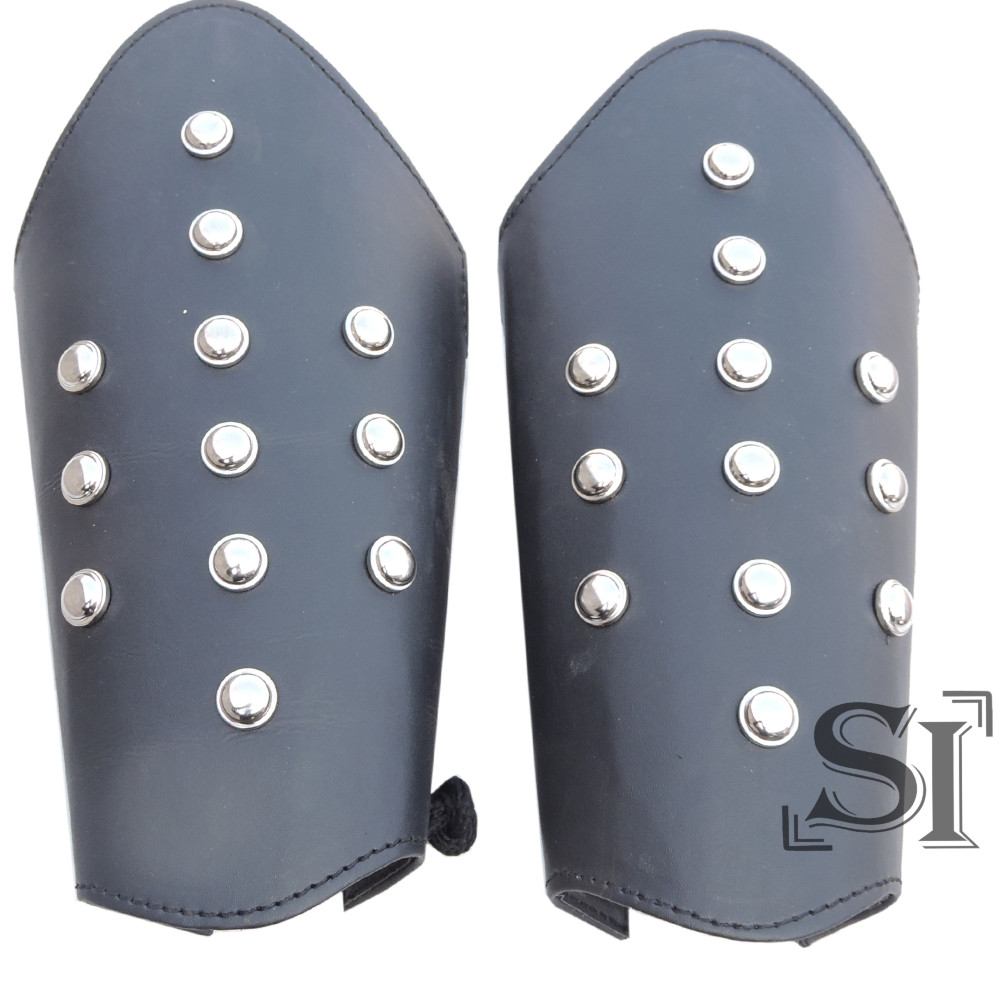 Pair Of Genuine Leather Arm Bracers with Studs3P2LT501